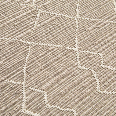 Tapis Scandinave marron clair, matière en polypropylène résistante et facile à nettoyer