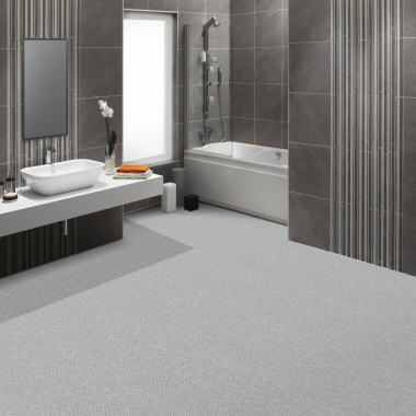 Sol Vinyle First - imitation tôle métallique Grain de Riz - Salle de bain