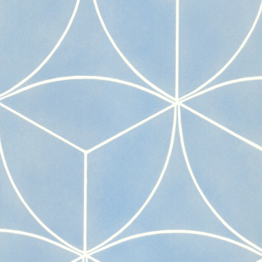Sol vinyle textile économique rosace géométrique bleu - sans perspective
