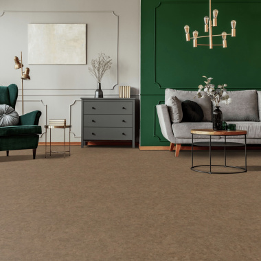 Sol Vinyle Textile Black Edition - Aspect béton ciré marron - Salon