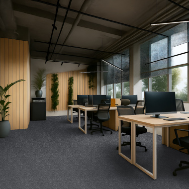 Moquette professionnelle - Trafic 33 Contract - Gris foncé - Bureaux