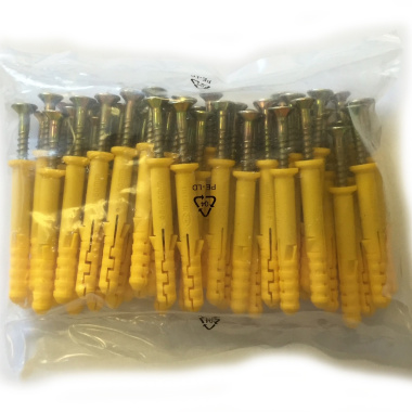 50 Vis et Chevilles à frapper pour fixation Lambourde - Sachet de chevilles et vises