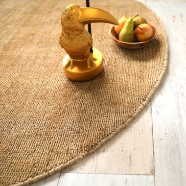 Tapis ovale en jute et coton - Lounge - Naturel - Vue de près