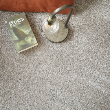 Moquette à poils long grège clair - vue de haut