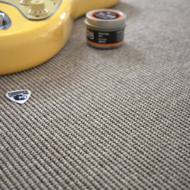 Tapis Tissé plat Mahé silver ganse coton taupe - gros plan