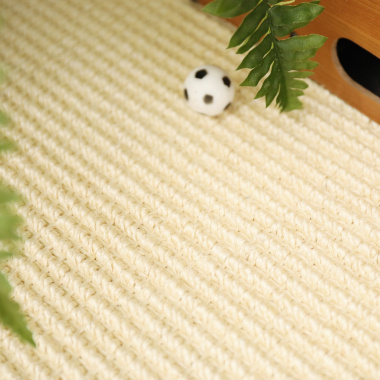 Tapis sur mesure Sisal Cuba blanchi - gros plan