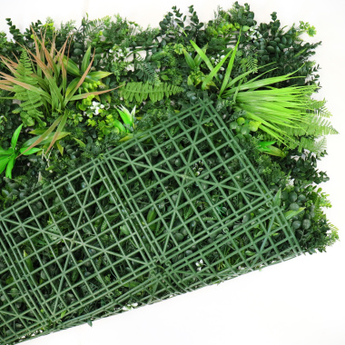 Zoom sur le dossier pour la fixation du mur végétal artificiel Forêt tropicale