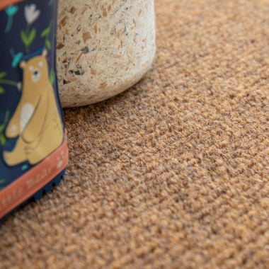 Tapis de couloir et d'entrée aspect coco - Antidérapant au mètre avec détail de sa surface à fines boucles