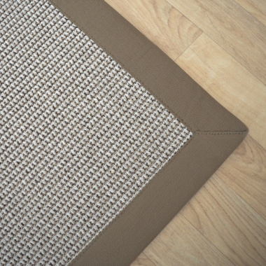 Tapis intérieur / extérieur Lombok silver ganse lin marron taupe - coin