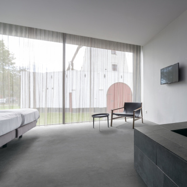 Sol Vinyle Textile Haute Performance - Effet béton - Gris minéral - chambre