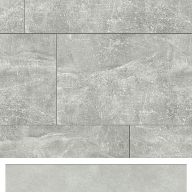 Plinthe grise associée au parquet stratifié Pierre Gris Étoile pour une finition parfaite