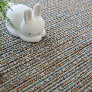 Tapis sur mesure Tissé plat Bornéo - Silver Multicolor - gros plan