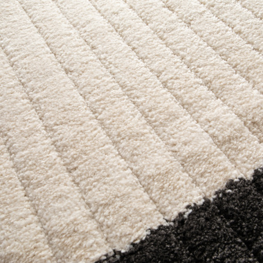 Tapis de salon en relief - Modern Circle - Crème - gros plan