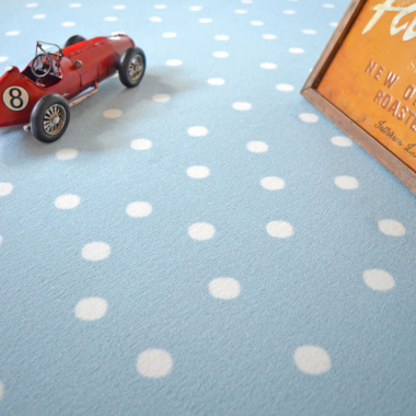 Tapis sur mesure Enfant pois bleu - vue de face