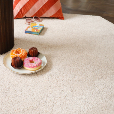 Tapis hexagonal en matière recyclée Re-life beige nude - salon