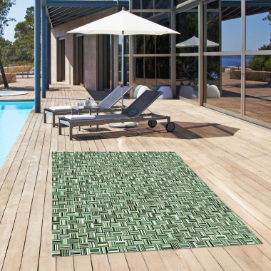 Tapis de jardin Broc Arty tissage vert - terrasse