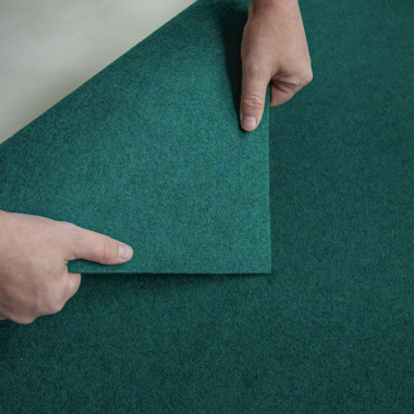 Moquette stand Orotex Revexpo Vert Canard détail du verso