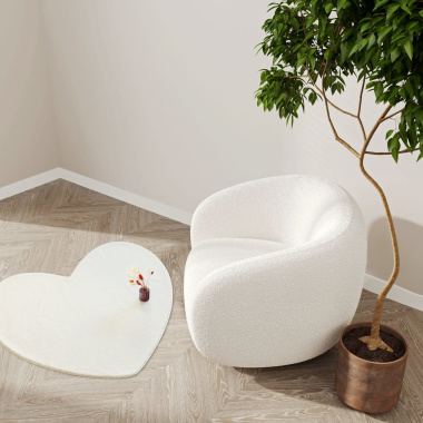 Tapis cœur blanc crème édition limité - salon