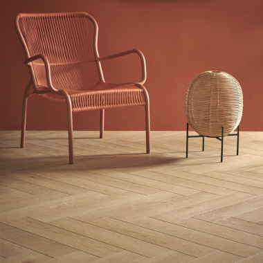 Parquet vinyle rigide Ultime - Pose clipsable bâton rompu - Chêne sable naturel - décoration tendance