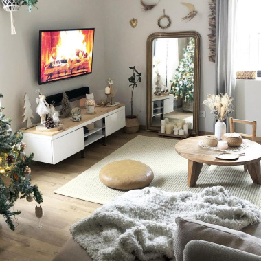 Tapis sur mesure Laine et Sisal Albury grosses boucles blanc crème - Salon