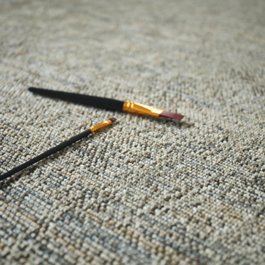 Moquette Tissé plat Jambi nuances gris perle - gros plan