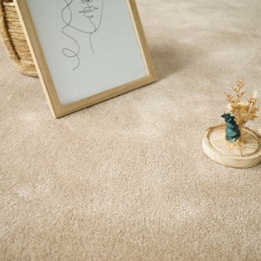 Tapis sur mesure doux Hypnose beige nude - salon