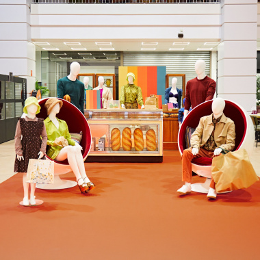 Moquette filmée - Stand Event - Orange citrouille - salon