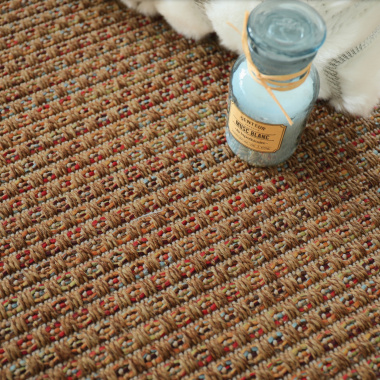 Moquette Tissé Plat - Natté Sumatra - Camel Multicolor - zoom