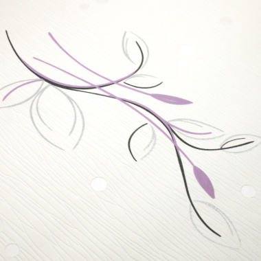 Papier peint vinyle expansé sur intissé - Basique - Motif floral violet pois satiné - zoom