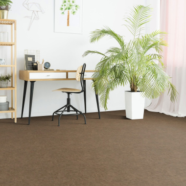 Sol Vinyle Textile Black Edition - Aspect béton ciré marron - Bureau