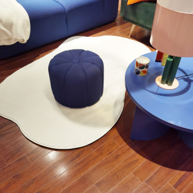 Tapis forme organique - Influence blanc crème - salon