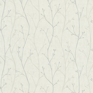 Papier peint vinyle sur intissé - Botanique - Feuillage gris - Sans perspective