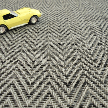 Tapis sur mesure Tissé plat Java Chevron silver - zoom