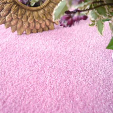 Tapis Paillettes Star rose ganse coton beige - gros plan