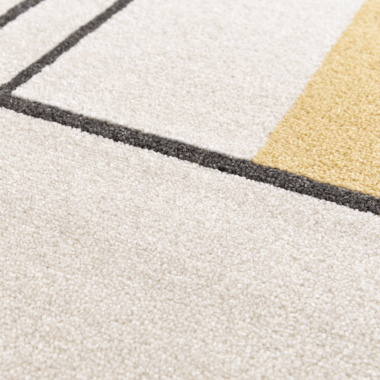 Tapis de salon motif graphique - Urban - Beige - gros plan