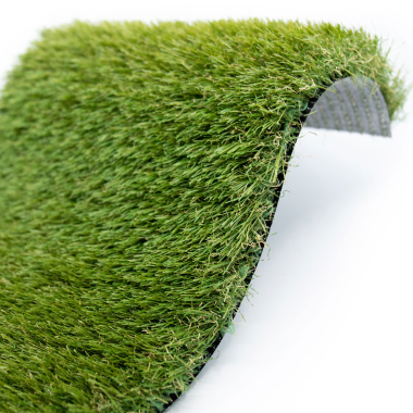 Gazon synthétique Liberté 100 % recyclable - 45mm, vue courbée avec envers Verdite