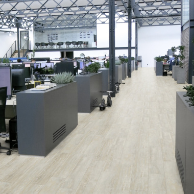 Lame vinyle Gerflor - Creation 55 à coller - White Lime - bureaux