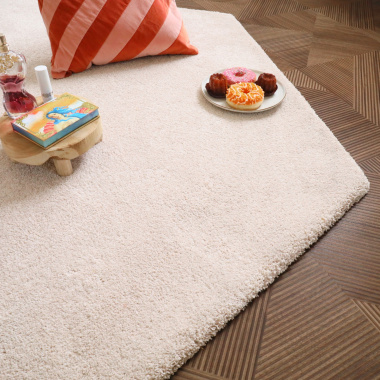 Tapis hexagonal en matière recyclée Re-life beige nude - décoration