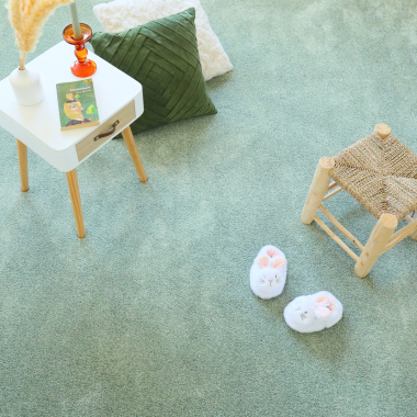 Moquette douce poils longs - Touch - Vert sauge - vue de loin
