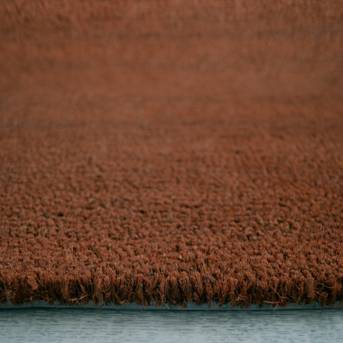 Vue de la tranche du paillasson Tapis brosse Coco - Rouille en épaisseur 17 mm