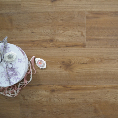 Lame sol vinyle rigide Performance - Clic 5G - Parquet Chêne Moyen - vue du dessus