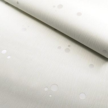 Papier peint vinyle expansé sur intissé - Classique Chic - Pois blanc satiné - Rouleau