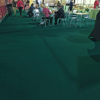 Moquette événementielle vert canard pas chère Orotex Revexpo, revêtement pour salons et foires