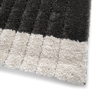 Tapis de salon en relief - Black Circle - Noir - coin