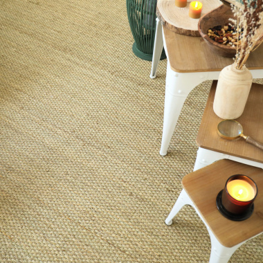 Tapis sur mesure Jonc de mer Kalapa - Fin Panama - salon