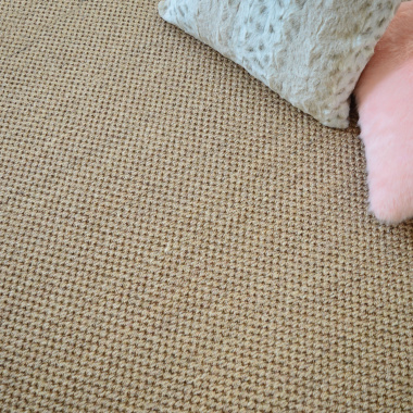 Tapis sur mesure Sisal Kidara grosses boucles orge - vue de près