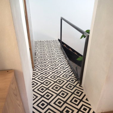 Sol Vinyle Style - Imitation Carrelage losange - Palier étage