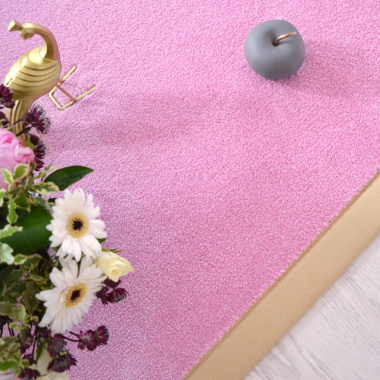 Tapis Paillettes Star rose ganse coton beige - vue du dessus