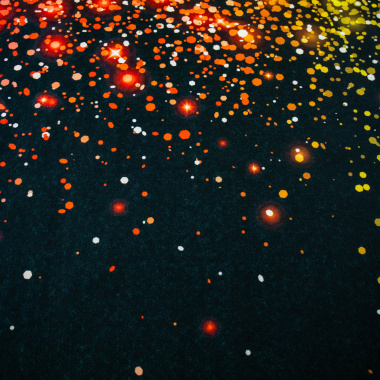 Zoom sur la moquette Stand imprimée Jeu de lumière, éclats colorés pour scénographie design