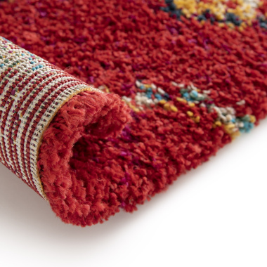 Tapis motif berbère - Azilal - Rouge - envers